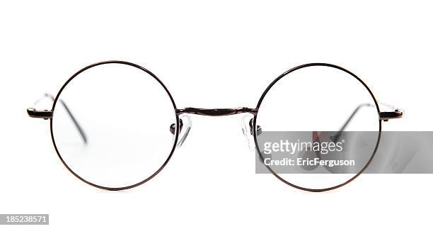 redondo gafas de vista. - gafas fotografías e imágenes de stock