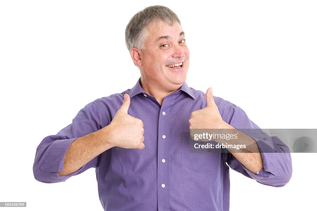 Excited Man Gives Two Thumbs Up