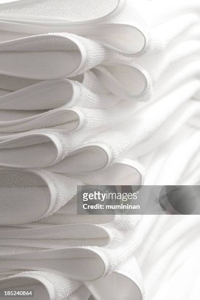 white towels - folded towels stock pictures, royalty-free photos & images