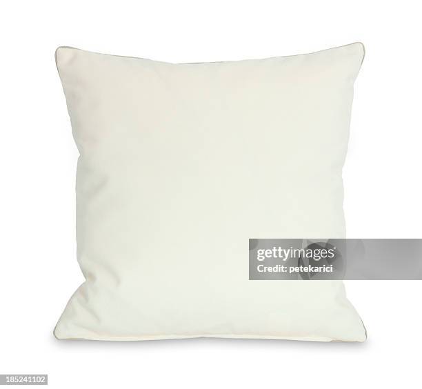 white pillow (clipping path) - cushion stock pictures, royalty-free photos & images