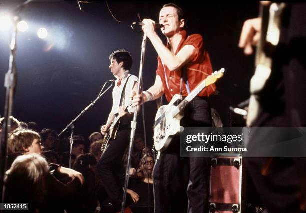 Joe Strummer, lead singer of the Clash, performs in concert at the Roxy Theater March 27, 1980 in Los Angeles. Strummer died of a heart attack in...