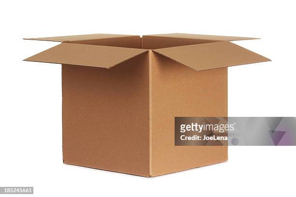 scatola di cartone vuota - carton box foto e immagini stock