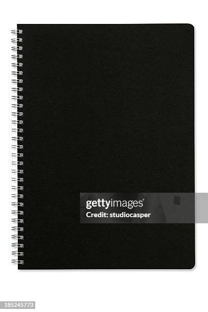 livro de nota em branco com traçado de recorte - bloco espiral imagens e fotografias de stock