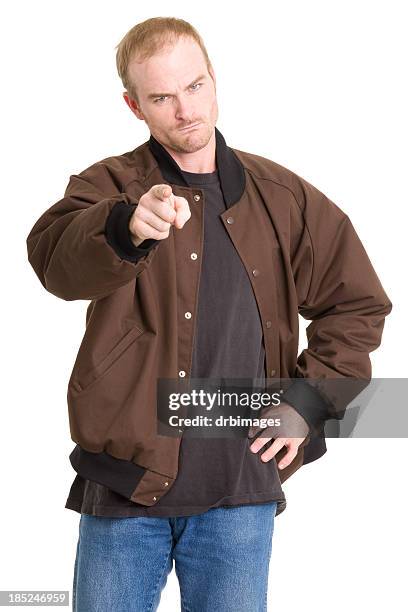 tough man points at camera - shaking finger stock pictures, royalty-free photos & images