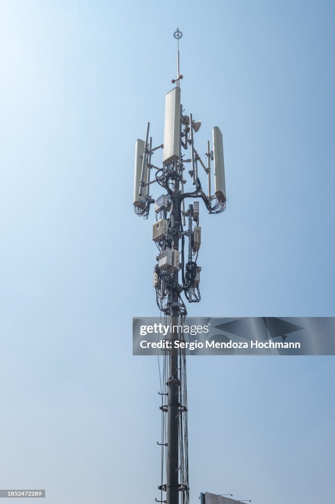 Communication tower with various equipment - Mexico City, Mexico