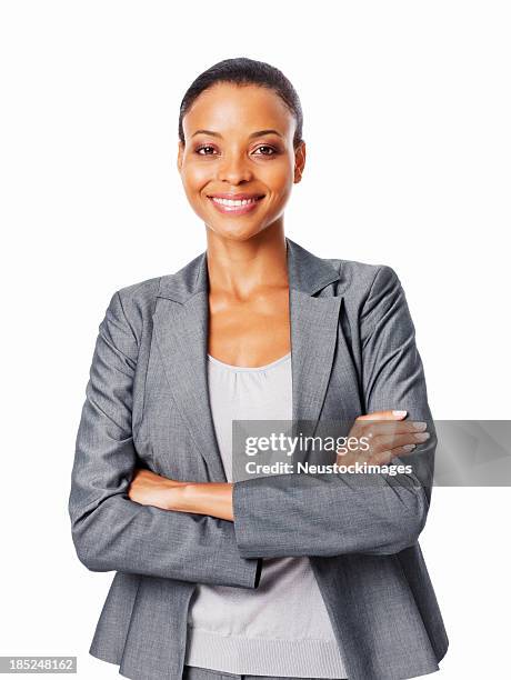 businesswoman with arms crossed - isolated - ceo white background stock pictures, royalty-free photos & images