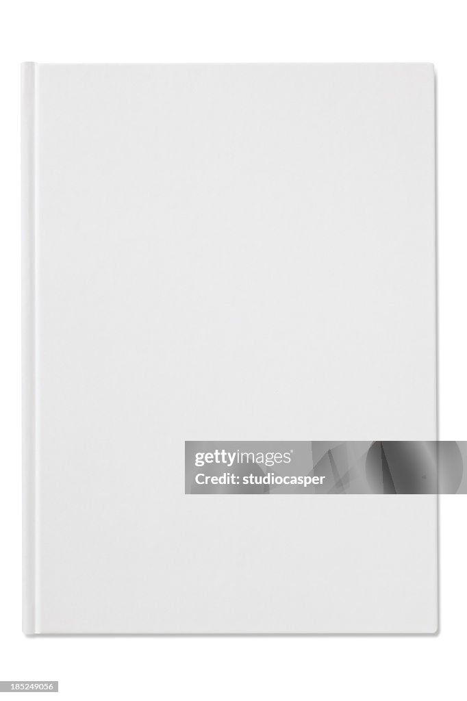 Plain blank white notebook isolated on a white background