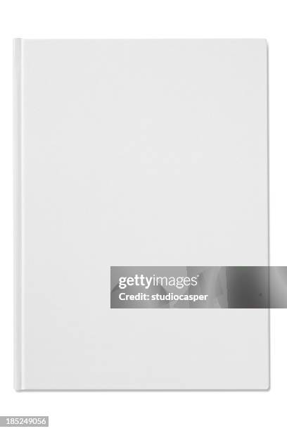 plain blank white notebook isolated on a white background - book cover stock pictures, royalty-free photos & images