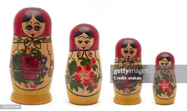 russian nesting dolls - russian ethnicity stock pictures, royalty-free photos & images