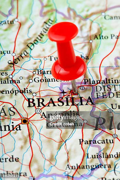 brasilia map - south america - distrito federal brasilia 個照片及圖片檔