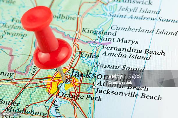 フロリダ州ジャクソンビルのマップ-米国 - florida us state ストックフォトと画像