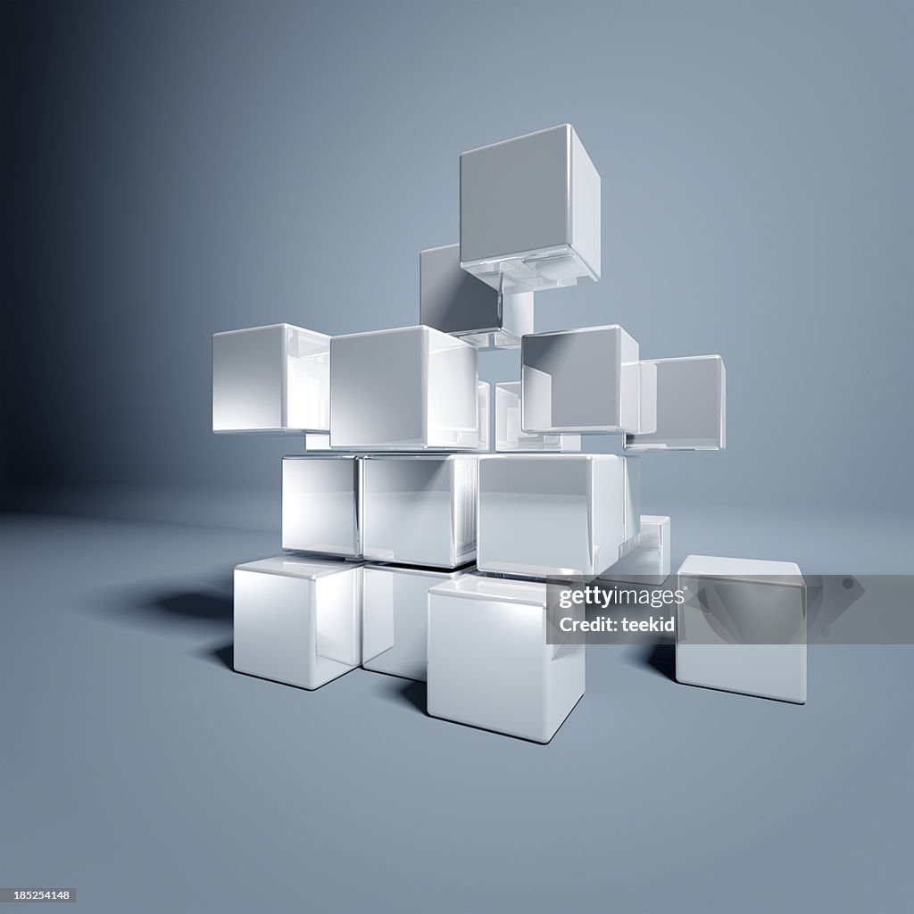Cubos 3d em branco