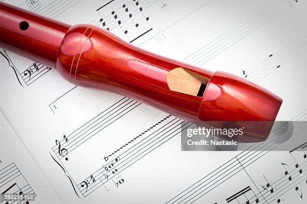 wooden flute - recorder musical instrument stock pictures, royalty-free photos & images