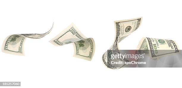falling money - american one hundred dollar bill stock pictures, royalty-free photos & images