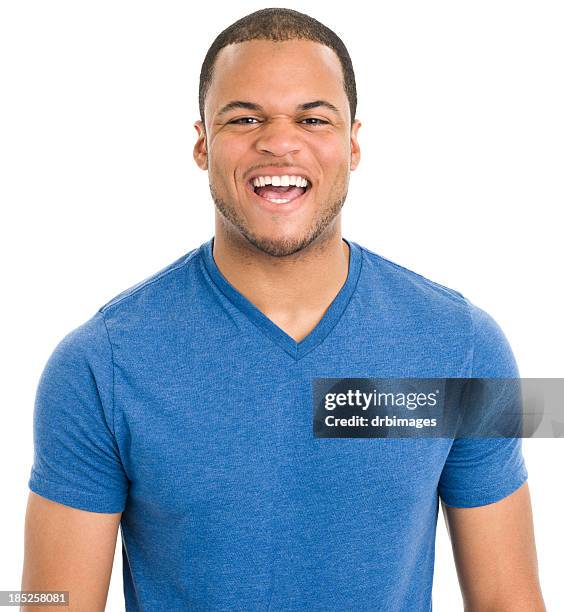 laughing young man - v neck stock pictures, royalty-free photos & images