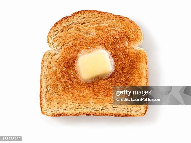 mantequilla de fusión en blanco tostadas - white bread fotografías e imágenes de stock