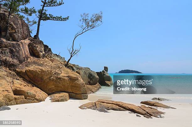 whitehaven beach, ilha whitsunday, austrália - praia whitehaven - fotografias e filmes do acervo