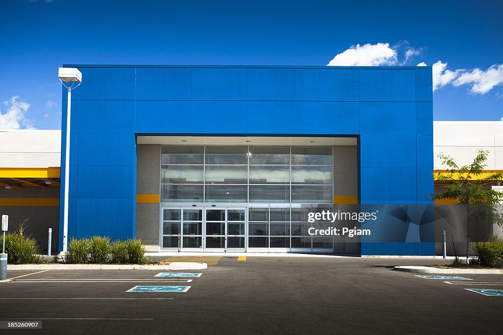 Retail store with blank sign