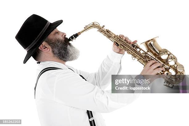 jazz musician - saxophone stock pictures, royalty-free photos & images