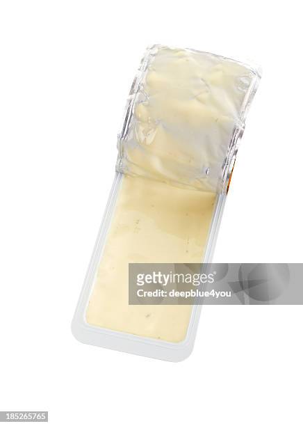 に白のボックスチーズスプレッド - cheese spread ストックフォトと画像