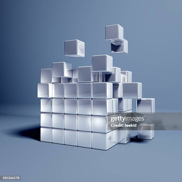 cubes - metal box stock pictures, royalty-free photos & images