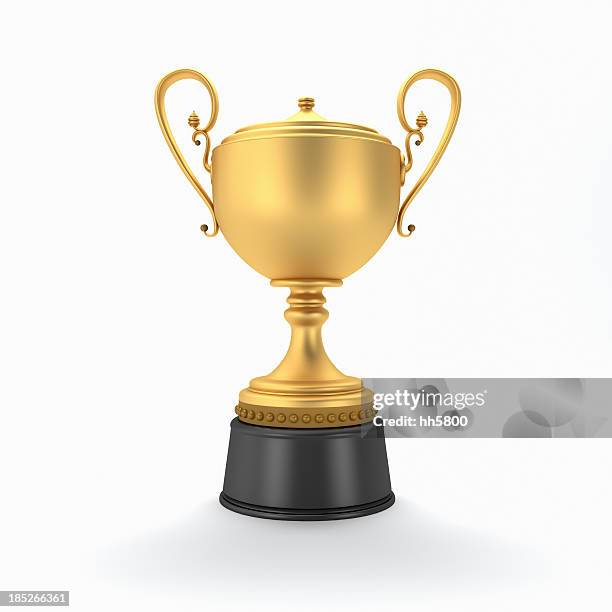 gold trophy - winning cup stock pictures, royalty-free photos & images