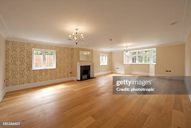 huge empty reception room - ongemeubileerd stockfoto's en -beelden