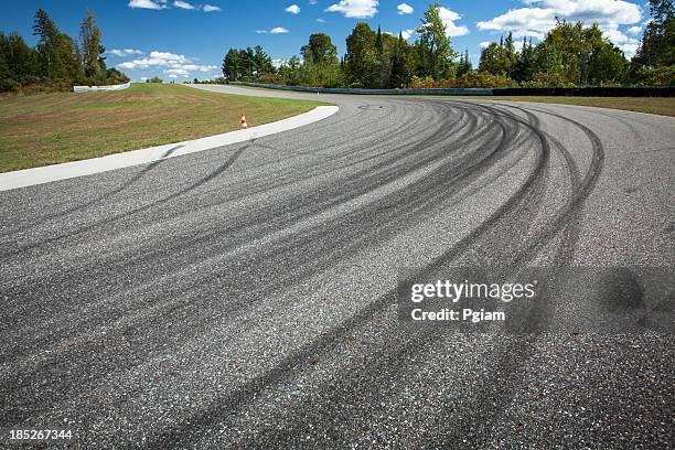 corner on a car race track - sports track stock pictures, royalty-free photos & images