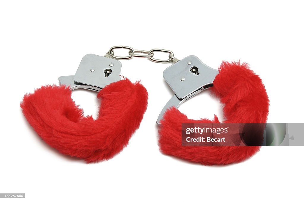 Romantic red handcuffs