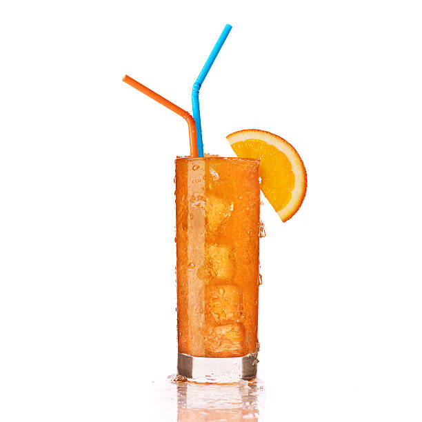 glass of frozen orange drink - orange cocktail stock pictures, royalty-free photos & images