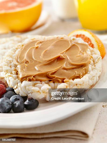 healthy breakfast - rice cakes stock pictures, royalty-free photos & images