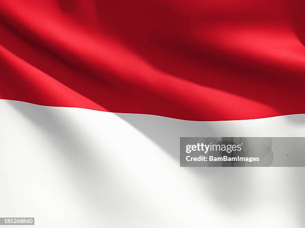 close up flag - indonesia - indonesia flag stock pictures, royalty-free photos & images