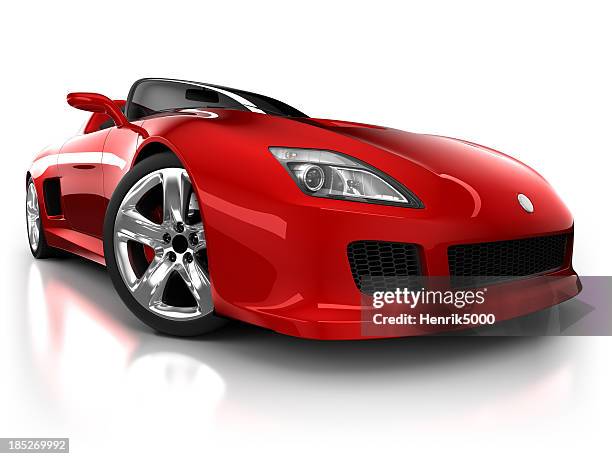 sportwagen im studio, isoliert auf weiss mit clipping path - car white background stock-fotos und bilder