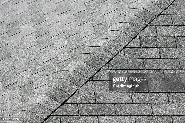 tiles of a sloping roof - wood shingle stock pictures, royalty-free photos & images