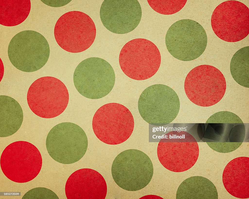 Paper with large red and green dots