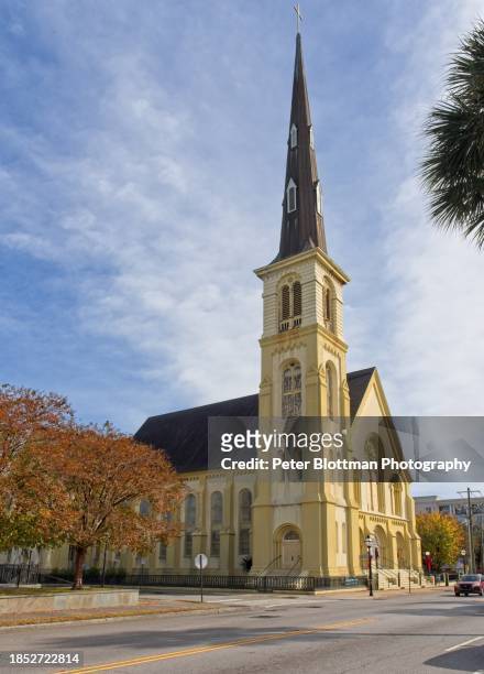 citadel square church in downtown charleston south carolina - citadel military college stock pictures, royalty-free photos & images