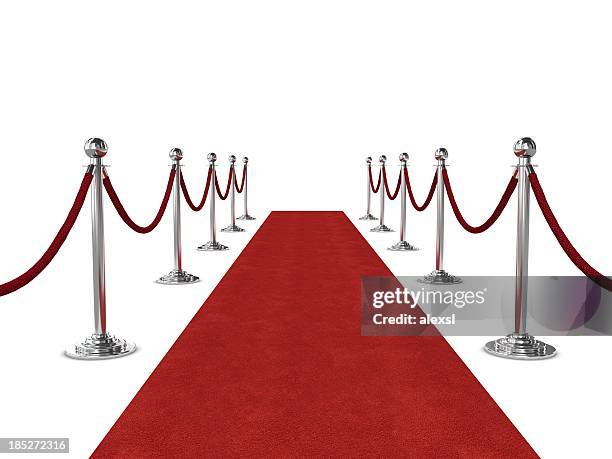 alfombra roja - barrera de cuerda fotografías e imágenes de stock