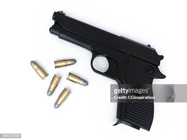 gun and bullets - pistol stock pictures, royalty-free photos & images