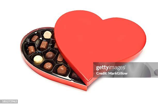 chocolates - chocolate heart stockfoto's en -beelden