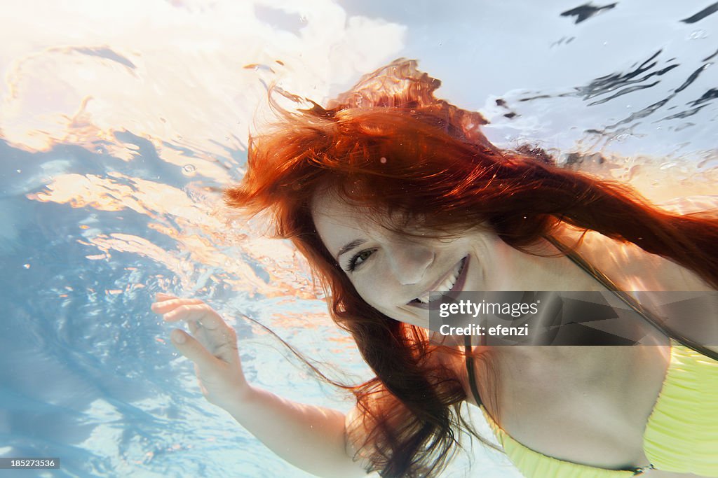 Smiling Woman Swimming