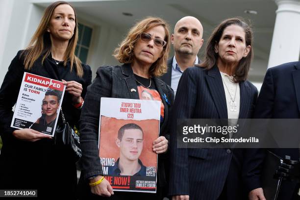 Family members of Americans who were taken hostage by Hamas during the terrorist attacks in Israel on October 7, including Yael Alexander, Orna...