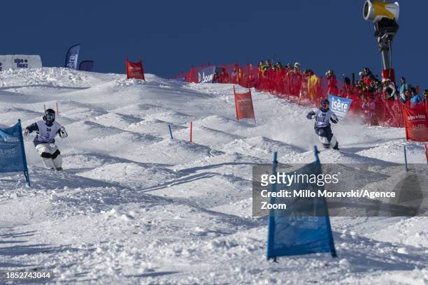 Jakara Anthony of Team Australia in action, Hannah Soar of Team United States in action during the FIS Freestyle Ski World Cup Men's and Women's Dual...