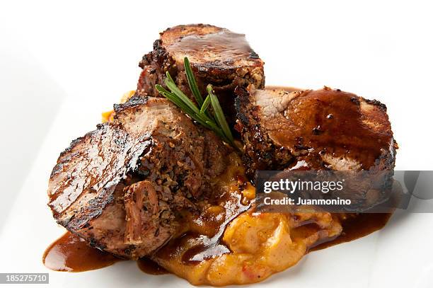 braised pork tenderloins - braised stock pictures, royalty-free photos & images