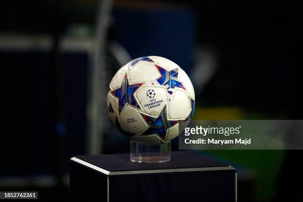 Adidas UEFA Champions League Ball during the UEFA Champions League match between RB Leipzig and BSC Young Boys at Red Bull Arena on December 13, 2023...
