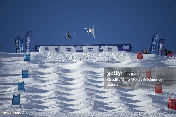 Jakara Anthony of Team Australia takes 1st place during the FIS Freestyle Ski World Cup Men's and Women's Dual Moguls on December 16, 2023 in Alpe...