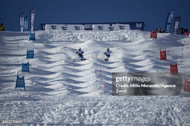 Jakara Anthony of Team Australia takes 1st place during the FIS Freestyle Ski World Cup Men's and Women's Dual Moguls on December 16, 2023 in Alpe...