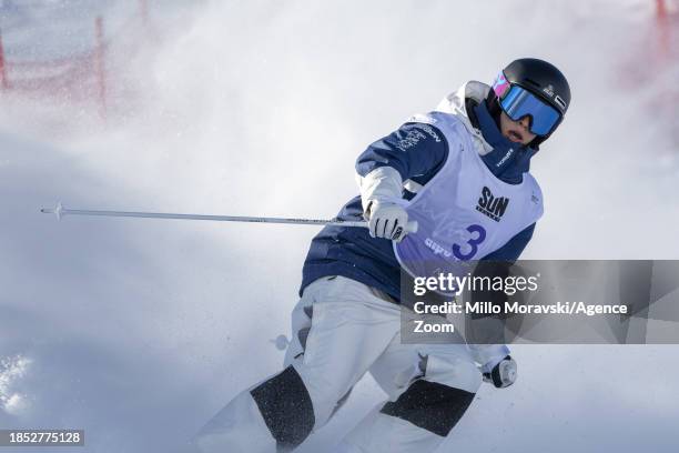 Jakara Anthony of Team Australia takes 1st place during the FIS Freestyle Ski World Cup Men's and Women's Dual Moguls on December 16, 2023 in Alpe...