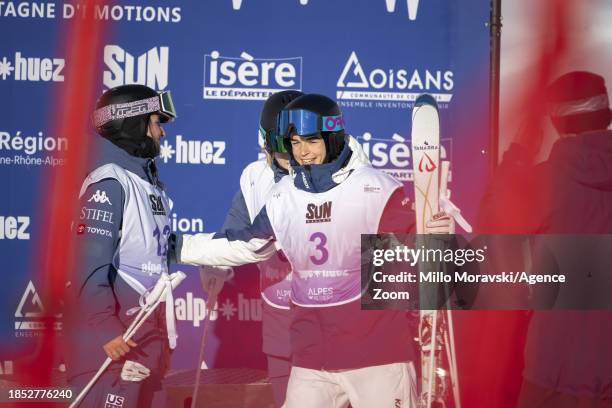 Jakara Anthony of Team Australia takes 1st place during the FIS Freestyle Ski World Cup Men's and Women's Dual Moguls on December 16, 2023 in Alpe...