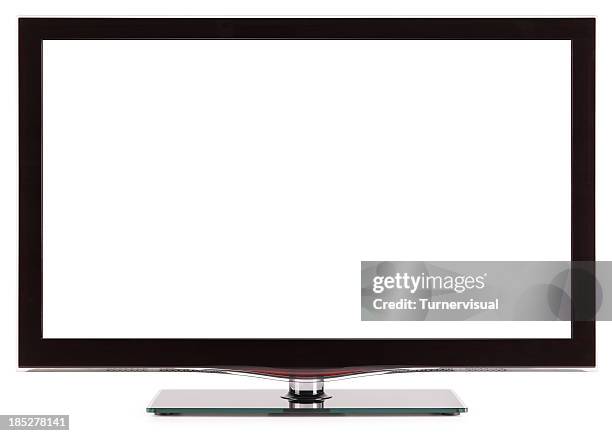 lcd/led-fernseher, isoliert clipping path - led tv stock-fotos und bilder