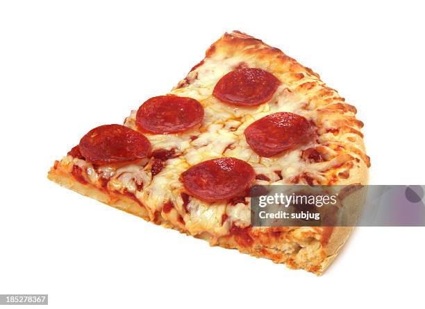 pizza slice - tomato sauce isolated stock pictures, royalty-free photos & images